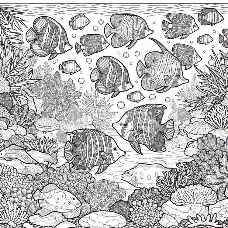 Free Vectors | Tropical fish coloring book