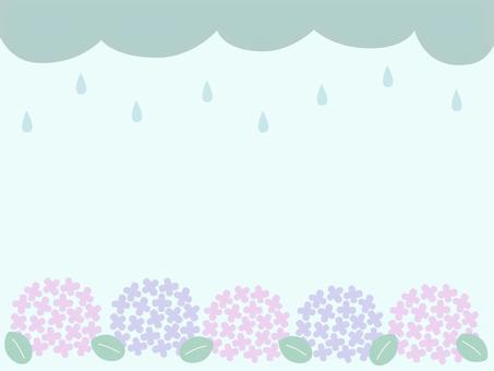 Hydrangea and rain background, rain, hydrangea, rain cloud, JPG and AI