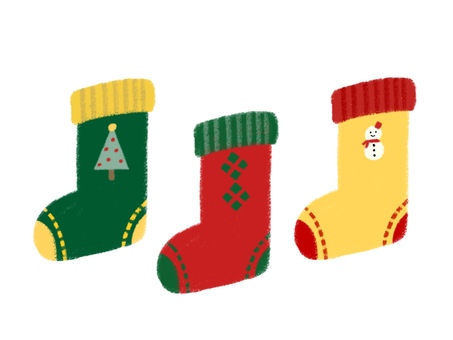 Illustration, socks, christmas, christmas tree, 