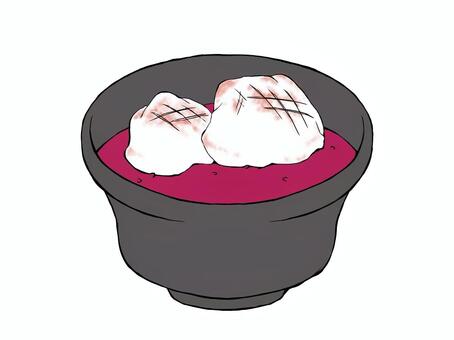 ぜんざい（着色） ぜんざい,餅,和,食べ物,シンプル,挿絵のイラスト素材
