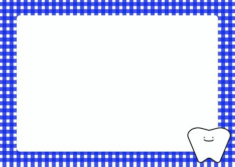 歯青色チェック 歯,むし歯,歯医者,掲示物,青,チェック,お知らせ,案内のイラスト素材