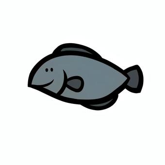 魚のかわいいゆるイラスト（グレー） 魚,さかな,動物,ゆるい,手描き風,シンプル,かわいい,ポップ,背景透過のイラスト素材