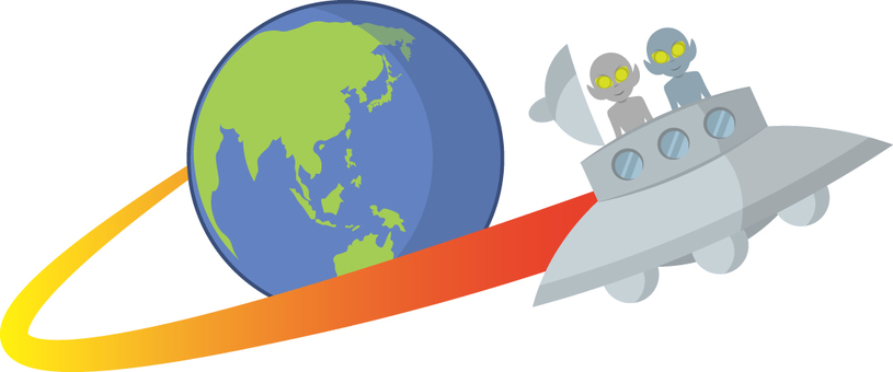 地球とUFO 地球,宇宙人,ufo,未確認飛行物体,異星人,惑星のイラスト素材