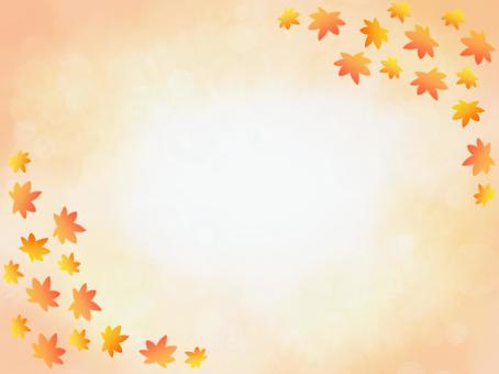 秋の紅葉が舞う落ち葉のグラデフレーム背景 秋,もみじ,紅葉,落ち葉,フレーム,背景,グラデーション,玉ボケ,光,明るいのイラスト素材