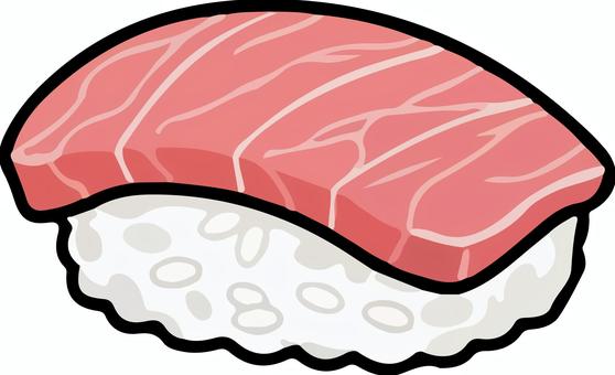 まぐろ中トロのお寿司 寿司,酢飯,ご飯,ライス,高級,魚,ランチ,ディナー,ベクター,マグロのイラスト素材