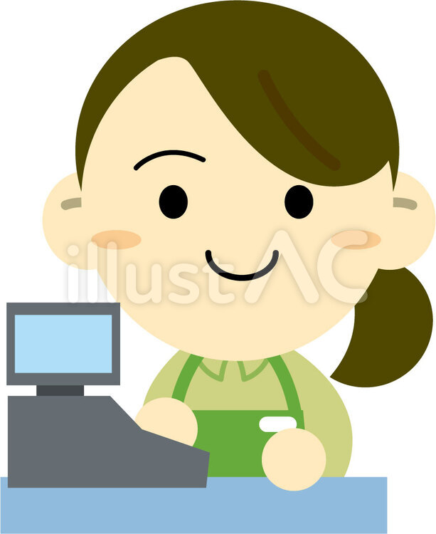 レジ係りの女性店員 レジ,女性,店員のイラスト素材
