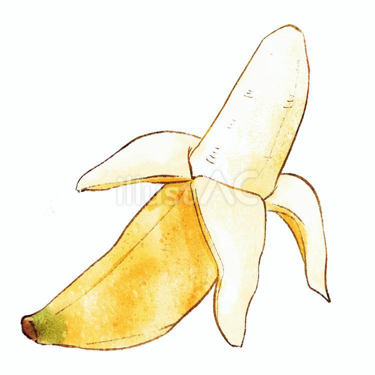 【挿絵素材】水彩風_絵本のバナナ_2 バナナ,果実,フルーツのイラスト素材