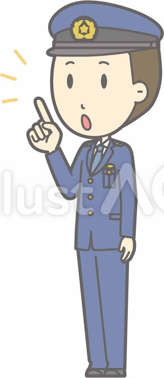 警察官男性a-指差し斜め左-全身 警察官男性a,警察官男性,シンプルのイラスト素材