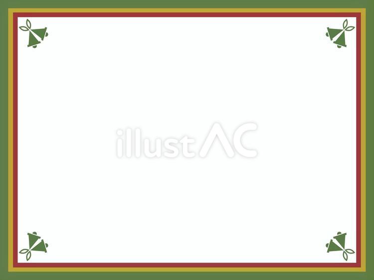 クリスマスカラーのフレーム（ベル入）02 フレーム,ベル,クリスマスカラーのイラスト素材