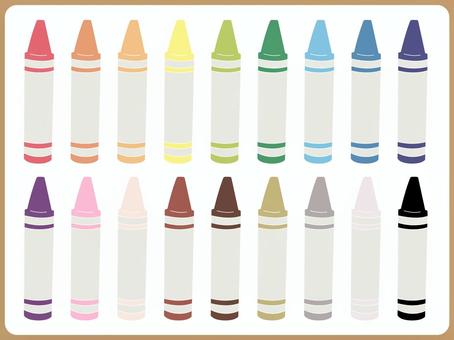 文具_クレヨンパステルカラーセット線なし クレヨン,文具,文房具,stationery,学校,筆記用具,授業,教育,学校用品,シンプルのイラスト素材