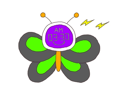 アゲハ蝶の目覚まし時計 アゲハ蝶,ちょうちょ,目覚まし時計,アラーム,早起き,鳴る,電波のイラスト素材