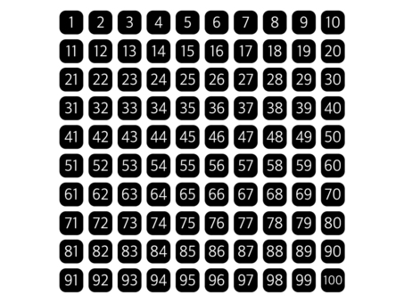 Number design 1 ~ 100 Part 4, JPG, PNG and AI Number design 1 ~ 100 Part 4, digital, font, black and white, JPG, PNG and AI