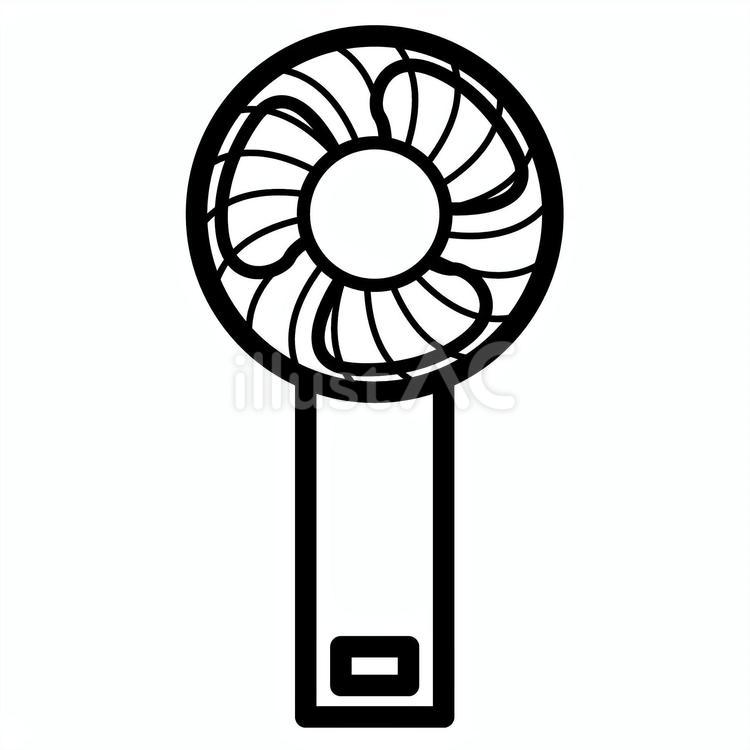 ハンディファン1c_01線 ハンディファン,扇風機,小型扇風機のイラスト素材