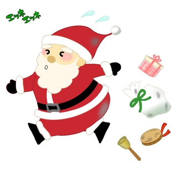 慌てているサンタクロース　手描き あわてんぼうのサンタクロース,サンタクロース,クリスマス,慌てている,保育園,幼稚園,特別支援,小学校,子供向け,かわいいのイラスト素材