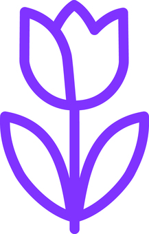 ピクトグラムの紫のチューリップです。 ピクトグラム,チューリップ,シンプル,花,植物,春,ガーデン,庭,自然,花壇のイラスト素材