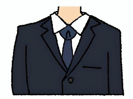 スーツ スーツ,ワイシャツ,ネクタイ,襟,pop調,手描き,挿絵,ワンポイント,素材,商用可のイラスト素材