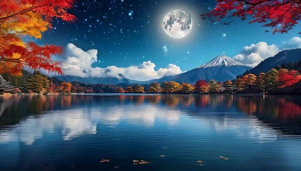 月夜の湖