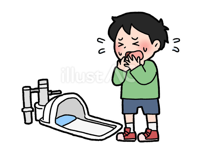 和式トイレと少年 和式トイレ,お手洗い,少年のイラスト素材