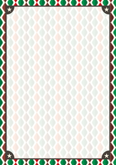 シンプルなクリスマス背景-13（A4縦） クリスマス,冬,12月,a4,縦,緑,赤,茶色,アーガイルチェック,ダイヤのイラスト素材