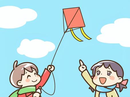 Children kite fried, girl, boy, children, JPG