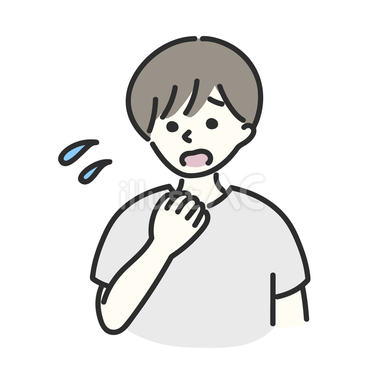 汗をかいて困るひと あつい,汗,困るのイラスト素材