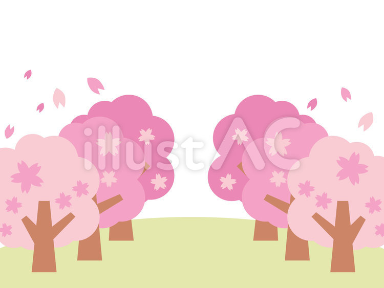 桜並木 あしらい,新生活,popのイラスト素材