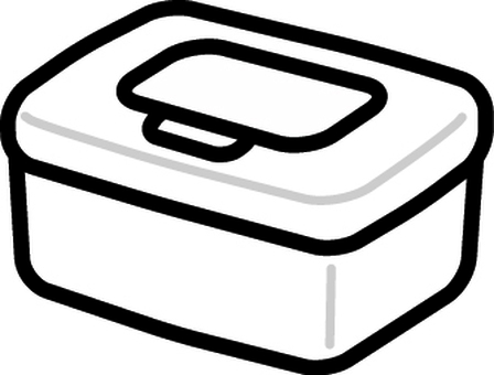 白のウェットティッシュです。 ウェットティッシュ,シンプル,収納,ケース,箱型,除菌シート,衛生用品,プラスチック用品,蓋付き,清潔感のイラスト素材