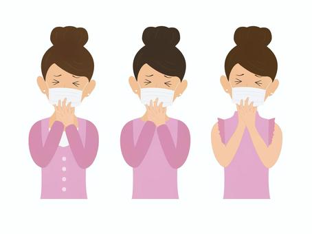 Illustration, cough, sneeze, mask, 