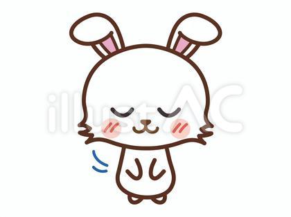 頭を下げる・お願い・礼/うさぎ(カラー)