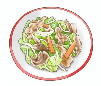 定番家庭料理 野菜炒めのイラスト 定番家庭料理 野菜炒めのイラスト 野菜炒め,食べ物,おかず,料理,定番,家庭,キャベツ,もやし,人参,豚肉のイラスト素材
