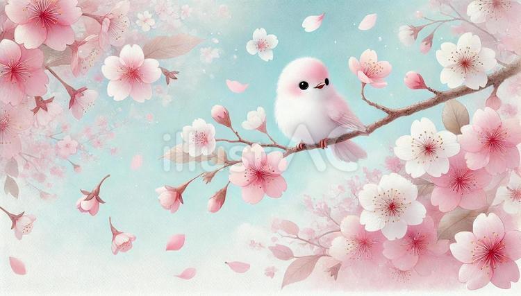桜と小鳥 桜,春,鳥のイラスト素材