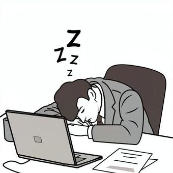 デスクで仮眠しているサラリーマン サラリーマン,ビジネスマン,男性,人物,オフィス,デスク,休憩,仮眠,昼寝,睡眠のイラスト素材