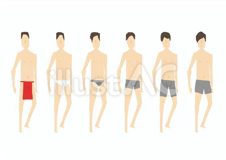 下着男01 下着,男,男性のイラスト素材