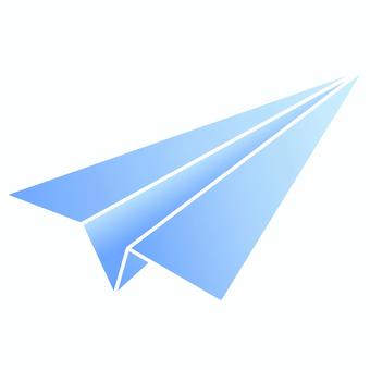グラデーションの紙ひこうき（ブルー） 紙ひこうき,折り紙,飛行機,飛ぶ,グラデーション,きれい,メッセージ,メール,手紙,お便りのイラスト素材