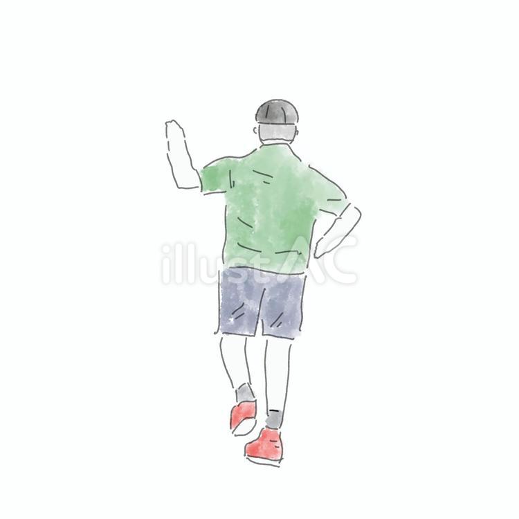 子供(水彩) 男の子,後ろ姿,人物のイラスト素材