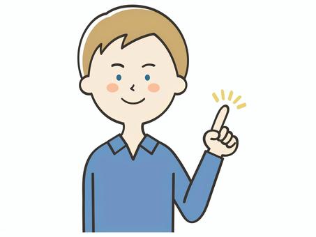 指差しする白人男性 指差しする白人男性 男性,外国人,白人,笑顔,ポイント,指差し,説明,教える,解説,アドバイスのイラスト素材