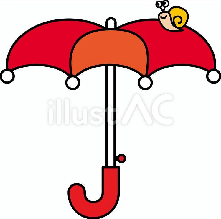 傘とかたつむり 傘,カタツムリ,梅雨のイラスト素材