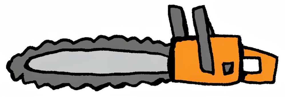チェーンソー（オレンジ） チェーンソー,解体,工具,道具,機械,林業,伐採,ノコギリ,作業,切るのイラスト素材