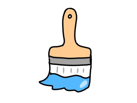 ペンキのハケ(1)のイラスト ペンキのハケ(1)のイラスト ペンキ,ハケ,画材,創作,水色,大工,ペンキ塗りのイラスト素材
