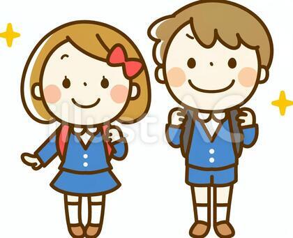 入学式の男の子と女の子