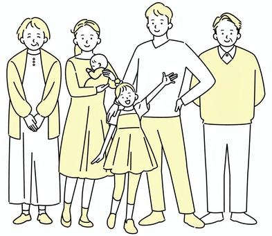 6人家族 6人家族 人物,女性,男性のイラスト素材