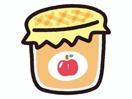手作りリンゴジャム ジャム,林檎ジャム,リンゴ,果物,果実,トッピング,調味料,食事,食べ物,手作りのイラスト素材