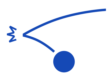 何かに当たって跳ね返るボール・球（青） ボール,球,球体,ポコン,コツン,ゴン,ゴツン,ポーン,ぶつかる,当たるのイラスト素材