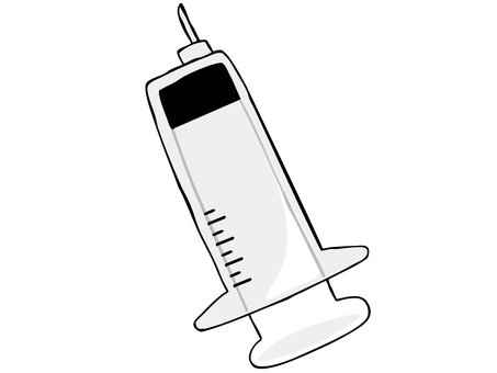注射器 注射器,医療,ワクチン,主線あり,広告,チラシ,cm,白背景,背景透過,ゆるかわのイラスト素材