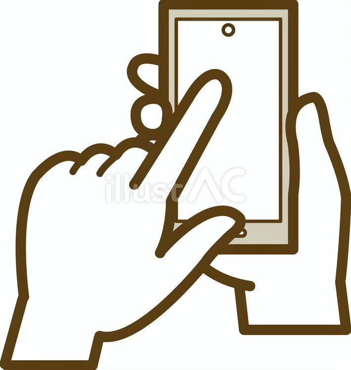 スマホを持つ手05（単色） スマホ,アイコン,あしらいのイラスト素材