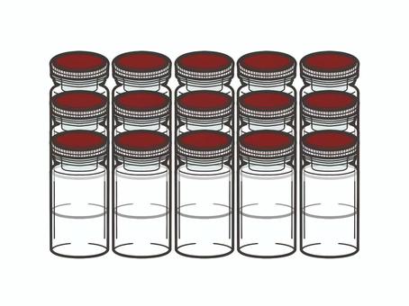 サンプル瓶 透明 15本 実験器具,理科,科学,化学,シンプル,サンプル瓶のイラスト素材