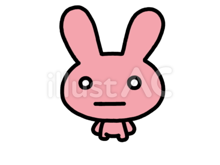 うさぎちゃん　ポカン　桃 うさぎ,ポカン,沈黙のイラスト素材