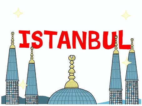 Istanbul イスタンブール,文字絵,寺院,建造物,観光地,海外,イメージ,pop調,お知らせ用,宣伝用のイラスト素材