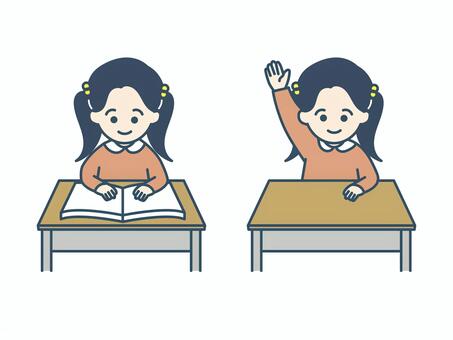 授業をうける女の子 女の子,人物,授業,小学生,塾,勉強のイラスト素材