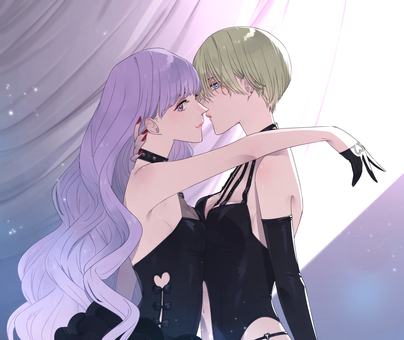 ボンデージ 人物,女性,女の子,ボンデージ,ボンテージ,セクシー,ショートヘア,ロングヘア,同性愛,同性カップルのイラスト素材